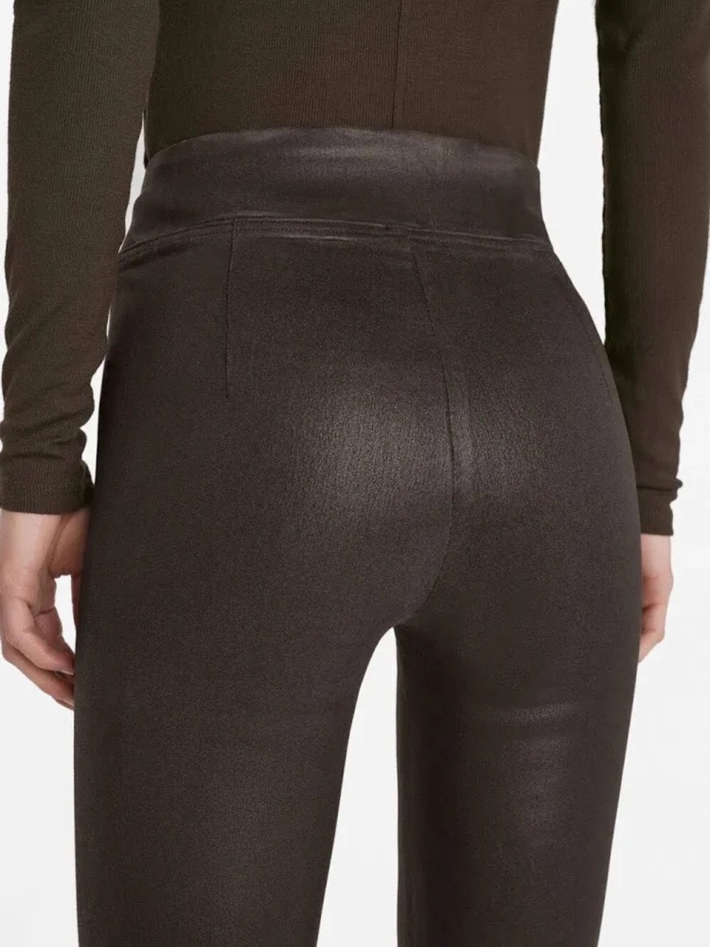 FRAME Jetset Cropped Flared Pants in Espresso - Coated Size 30-34 - Picture 5 of 9